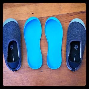 Dark grey Mahabis slippers, worn twice.